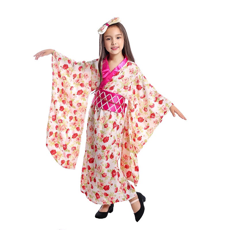 Asian Cosplay Anime - Costume de kimono japonais pour fille,