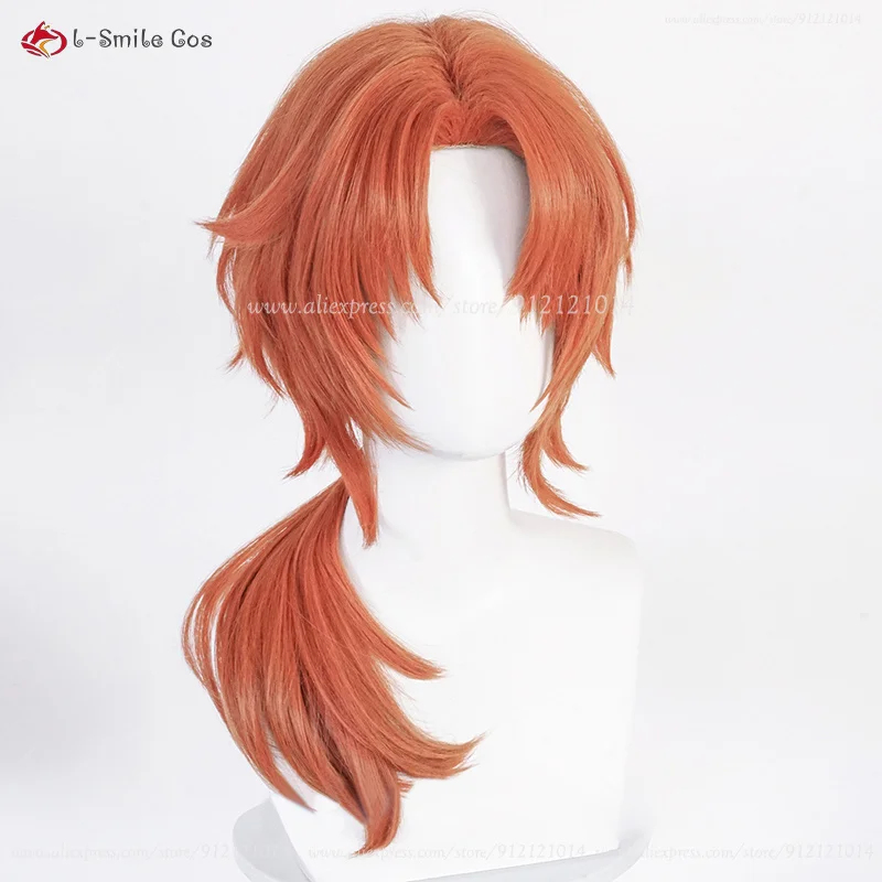 Anime Cosplay Orange Hair - Xiaoxiao – perruque synthétique longue Orange
