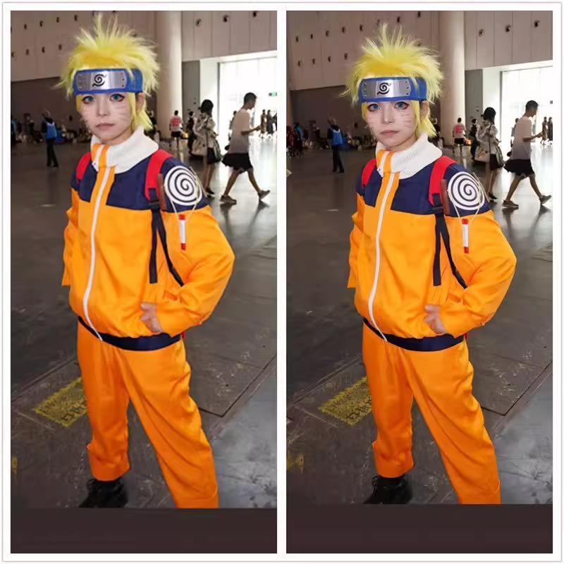 Anime Cosplay Ninja - Uzumaki Cosplay Costume Orange vêtements avec