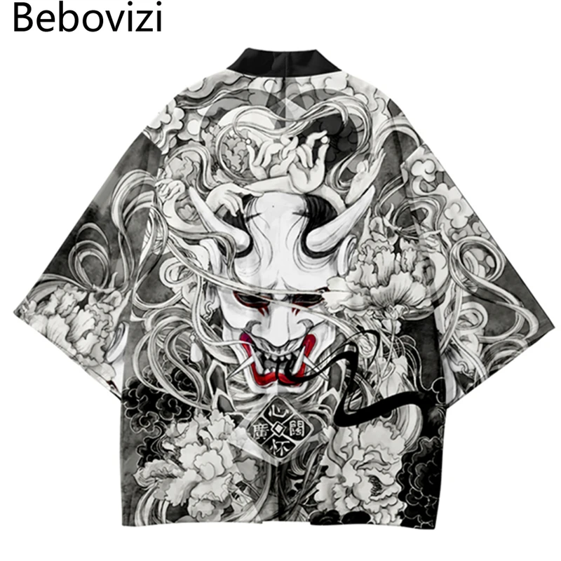 Asian Cosplay Anime - Chemise de samouraï imprimée démon, vêtements
