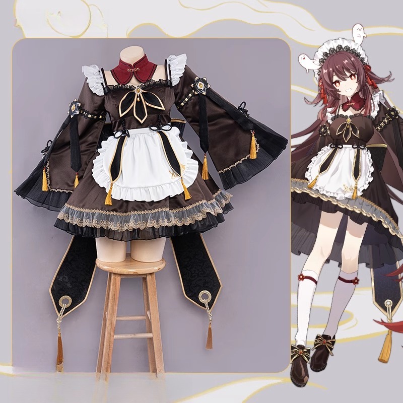 Anime Cosplay Maid - Jeu Genshin Impact Hu Tao femme