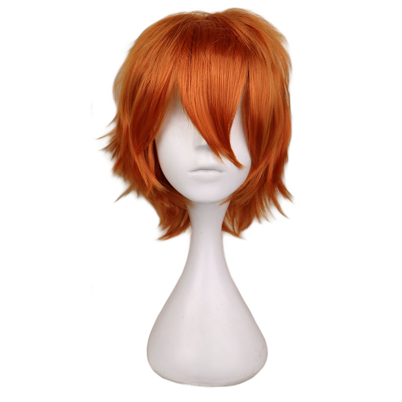 Anime Cosplay Orange Hair - Perruque courte Orange pour hommes et