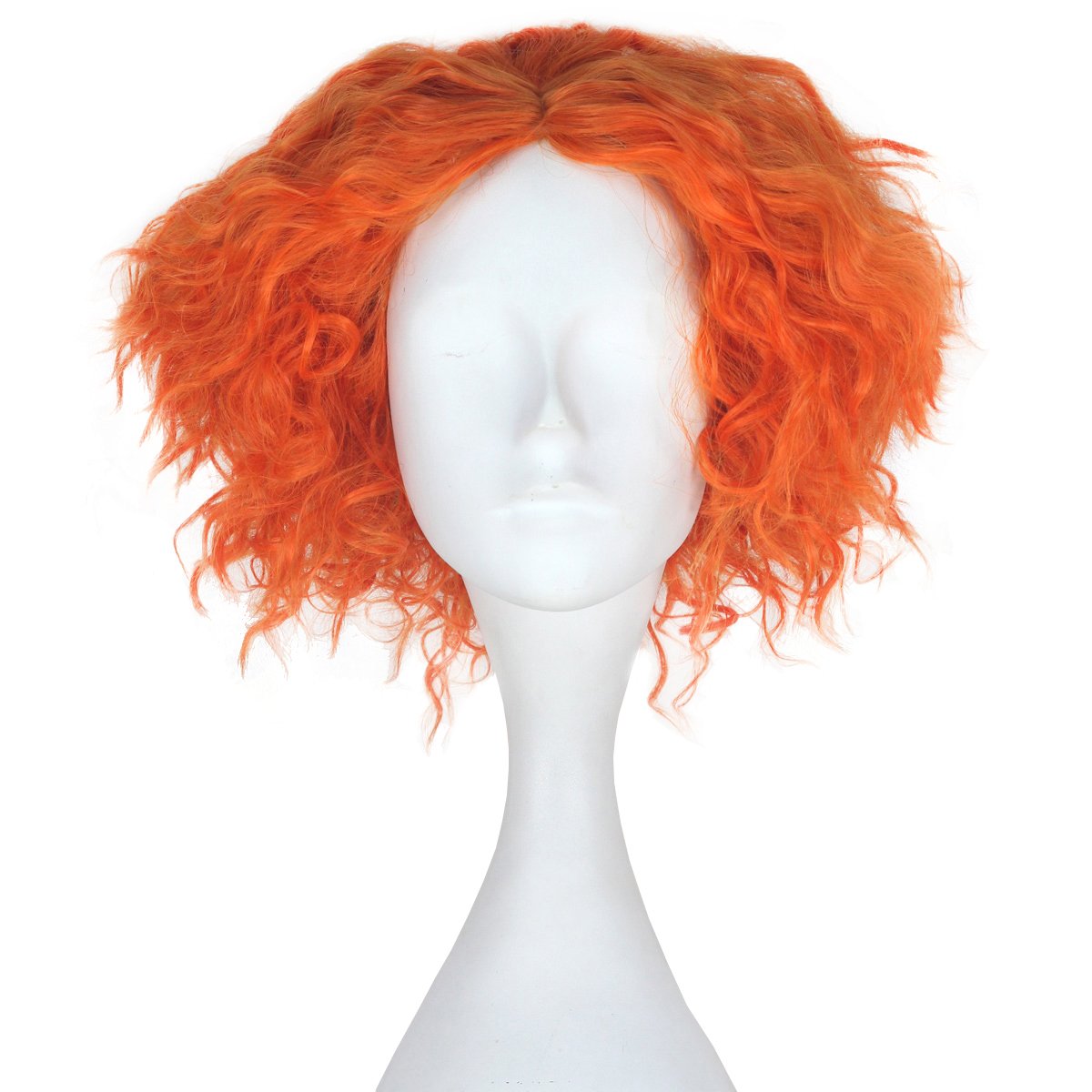 Anime Cosplay Orange Hair - Perruques courtes bouclées orange du Chapeleur