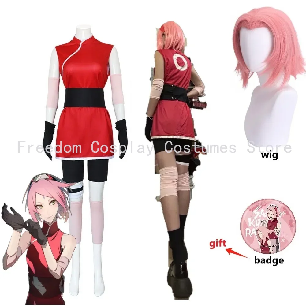Anime Cosplay Ninja - Anime Haruno Sakura Cosplay Shippuden Costume