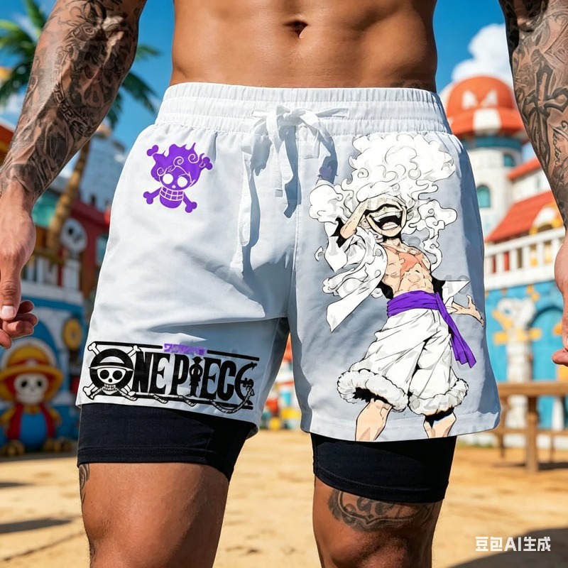 Quick Anime Cosplay - Short de course double couche blanc