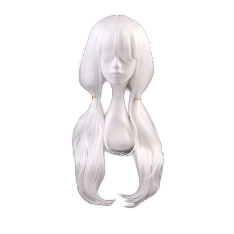 Cosplay Anime White Hair - Perruque Synthétique de Cosplay Anronpa Angie
