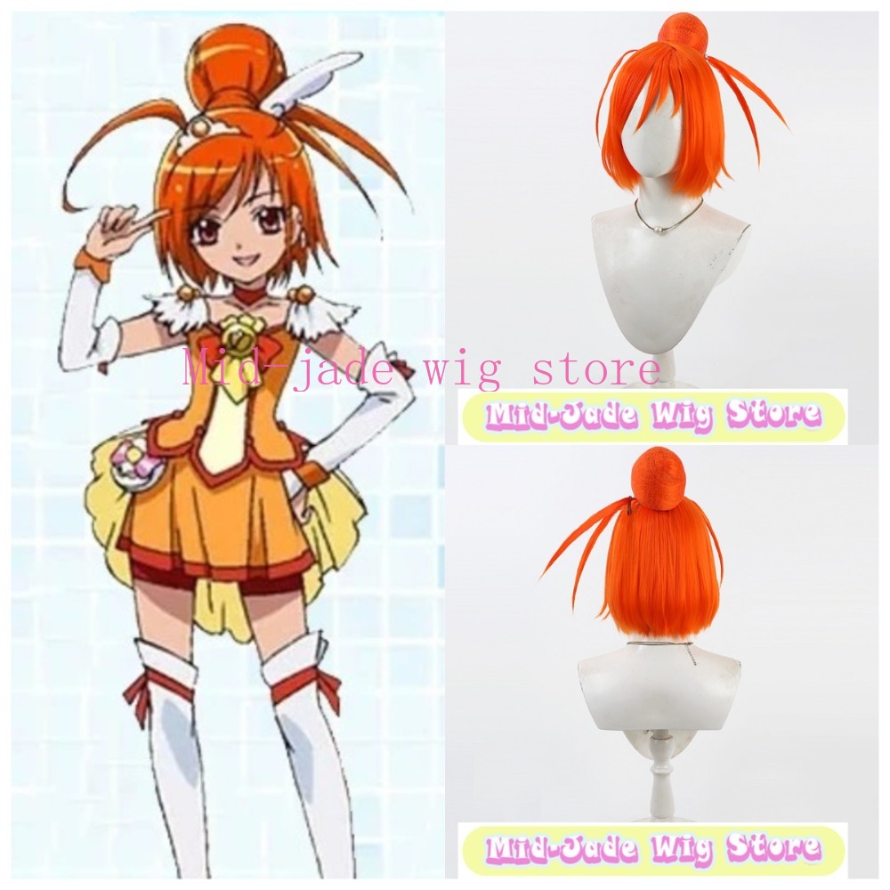 Anime Cosplay Orange Hair - Perruque de cosplay Smile PreCure Akane