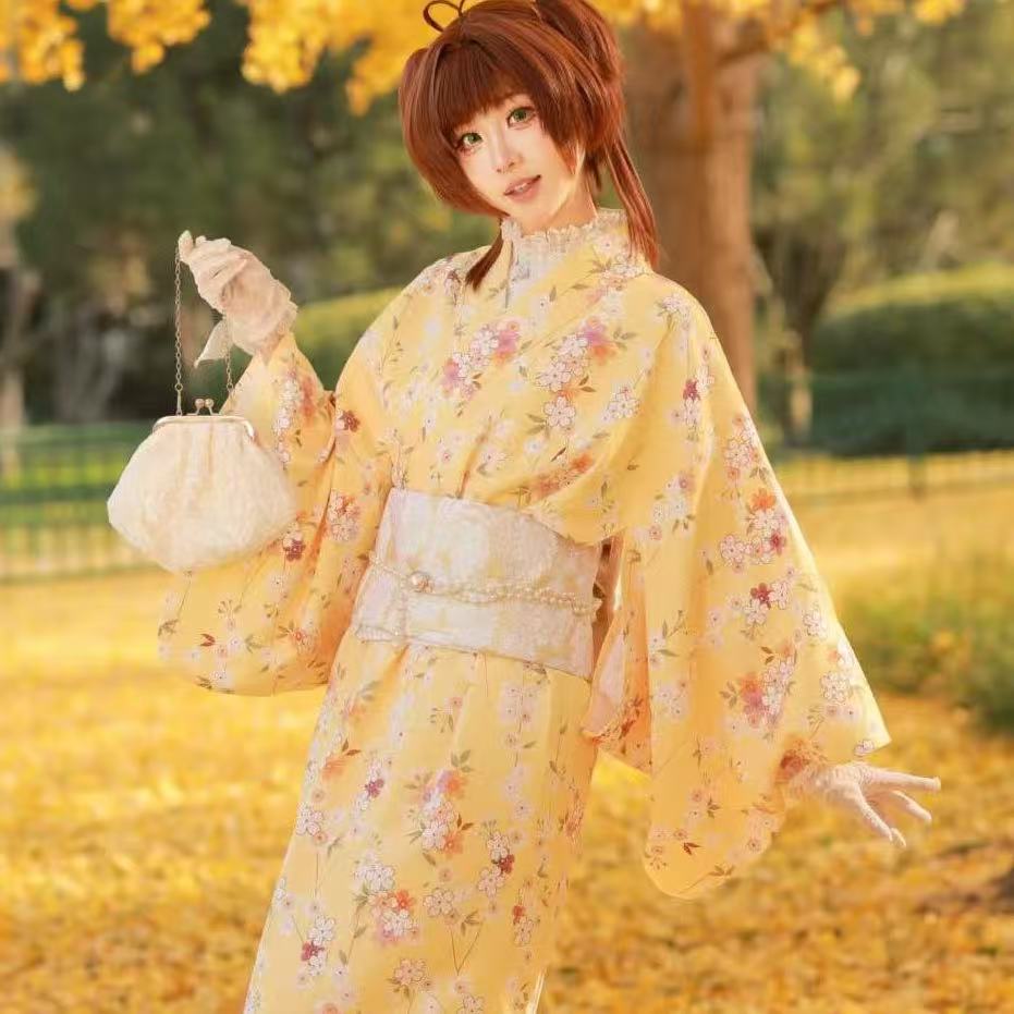Kimono jaune mignon pour fille - Asian Cosplay Anime avis et prix