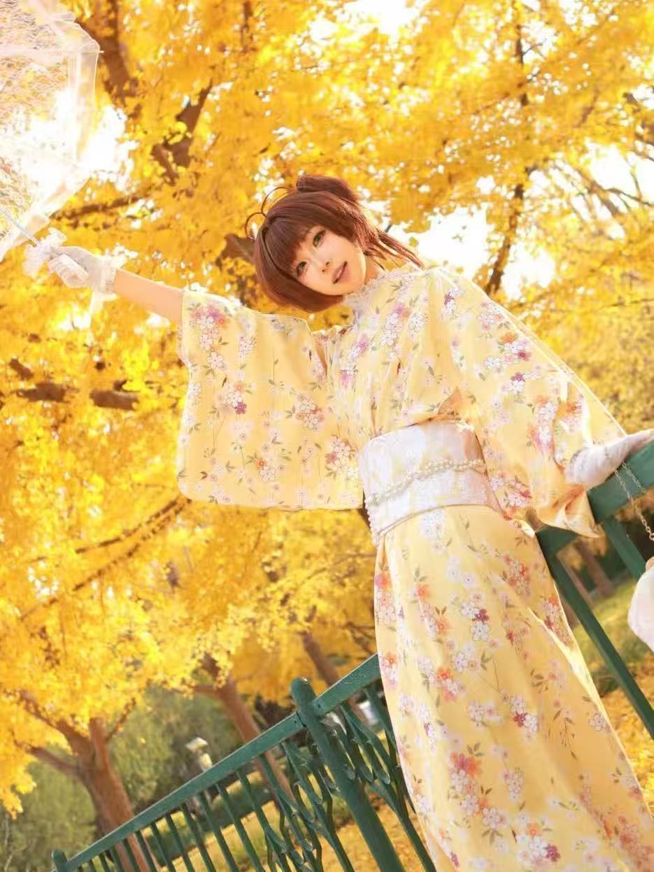 Kimono jaune mignon pour fille - Asian Cosplay Anime avis et prix